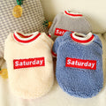 Saturday Fleece Top for Dogs and Puppies: cream, blue pet sweaters, cute casual style