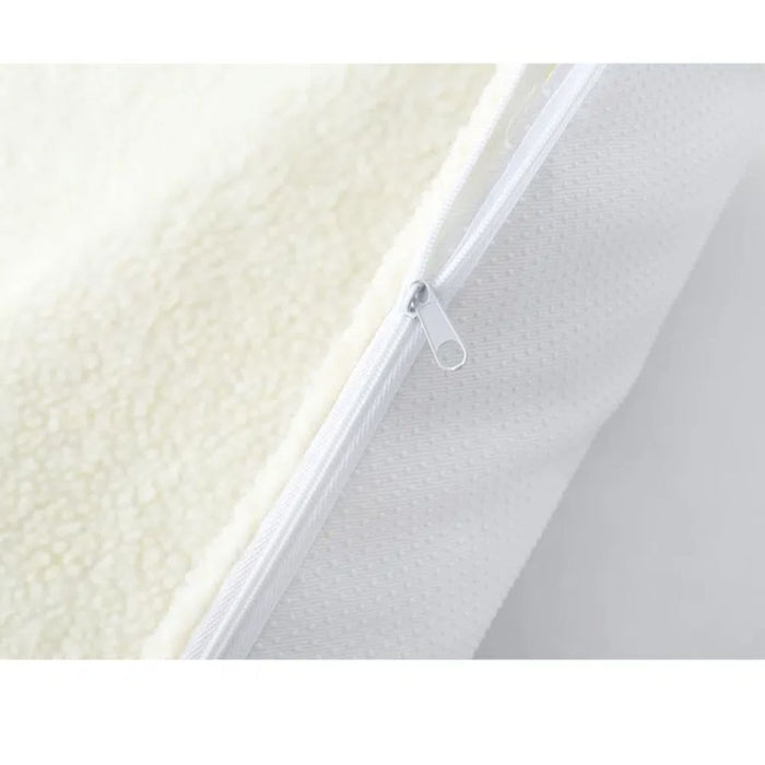 Self-Heating Cozy Pet Blanket: cream, off-white kitten and puppy, minimal style