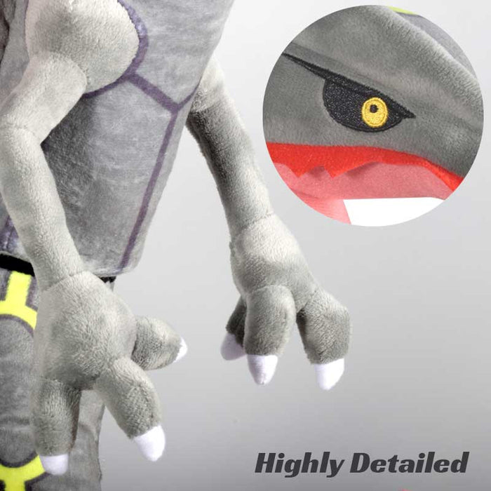 Serperior Plush Toy, High-Quality & Vibrant: mint green, dark green stylized snake/serpent character, cartoon style