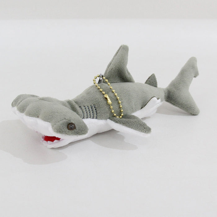 Shark Plush Key Chain Collection: light gray, white shark, cartoon style