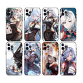 Shenhe Genshin Impact Phone Case: black, white anime-style female characters, anime, fantasy character art style