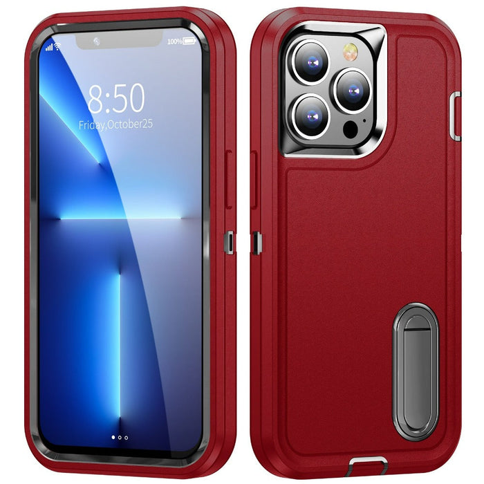 Shock-Resistant Phone Case with Full Coverage and Built-In Stand: orange, clear smartphone protective case, minimal style