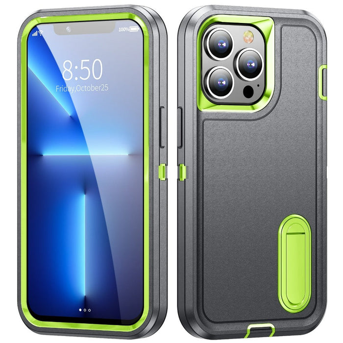 Shock-Resistant Phone Case with Full Coverage and Built-In Stand: orange, clear smartphone protective case, minimal style