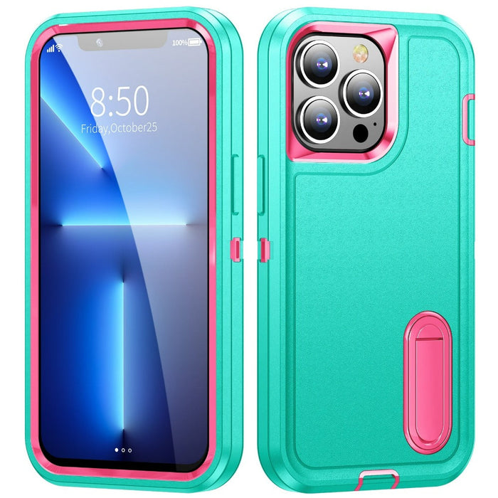 Shock-Resistant Phone Case with Full Coverage and Built-In Stand: orange, clear smartphone protective case, minimal style