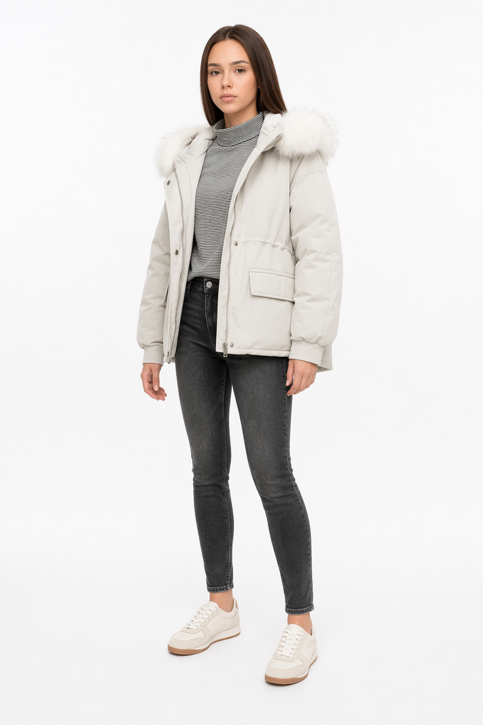 Short Hooded Puffy Winter Coat for Women Default