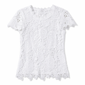 Short Sleeve Lace Top for Women - Perfect for the Summer Season White