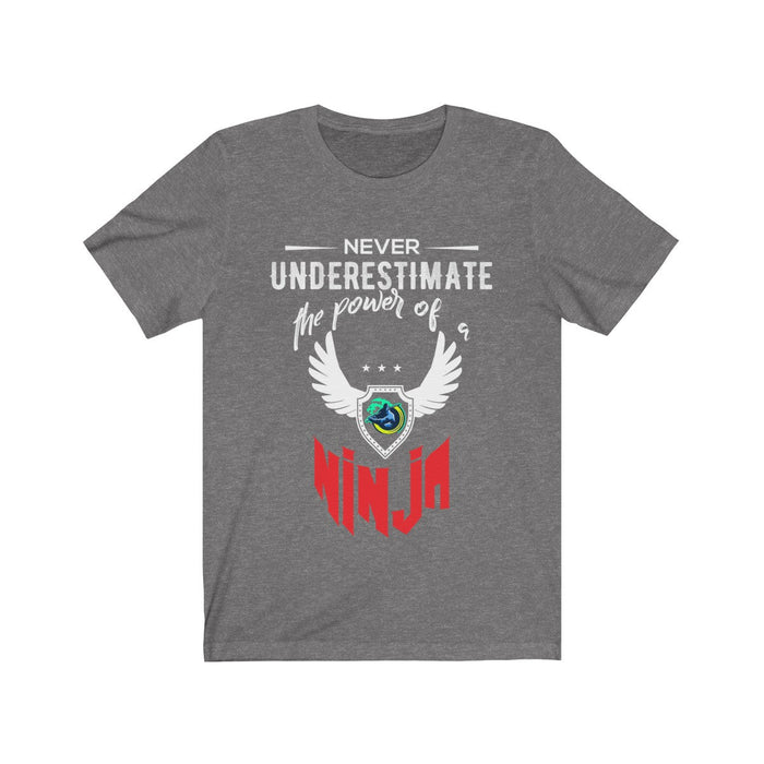 Short Sleeve T-Shirt with Red Ninja Emblem: black, white ninja theme, graphic casual style