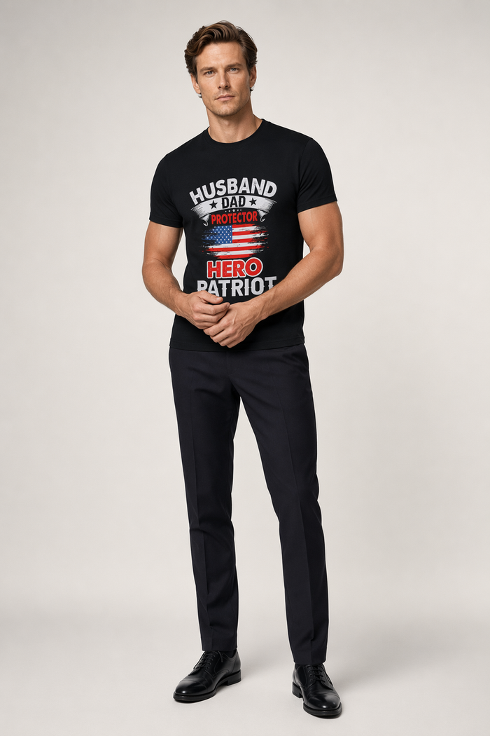 Short Sleeve Tee for the Patriotic Husband and Father Black