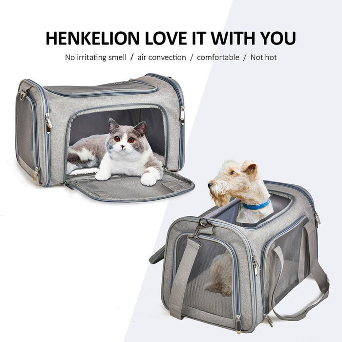 Shoulder Travel Bag for Comfortable Pet Transport: gray, dark gray dog, minimal style