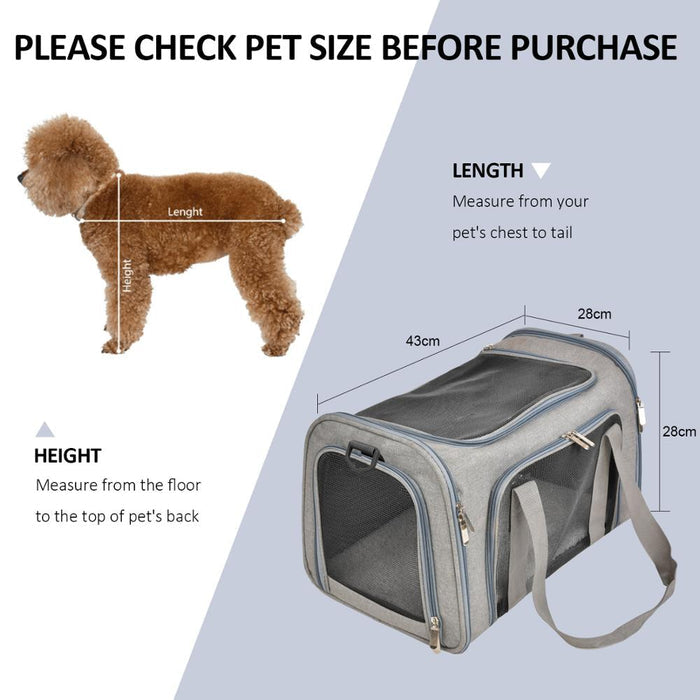 Shoulder Travel Bag for Comfortable Pet Transport: gray, dark gray dog, minimal style