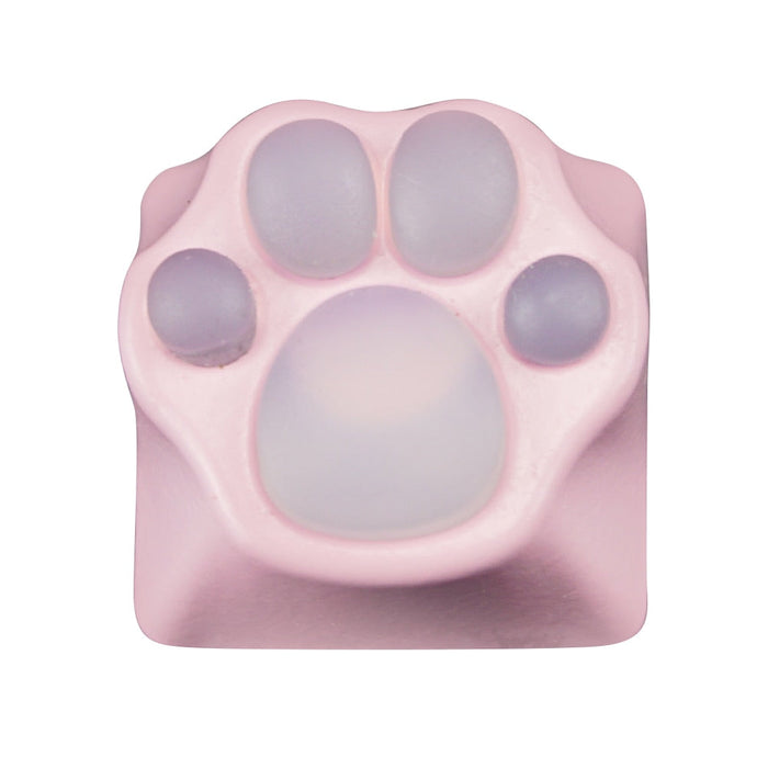 Silicon Feline Foot Key Cover: white, black animal paw, cartoon style