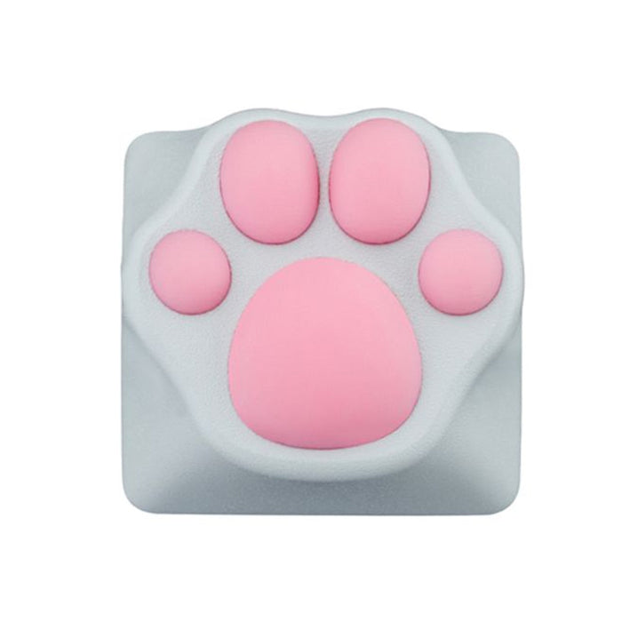 Silicon Feline Foot Key Cover: white, black animal paw, cartoon style