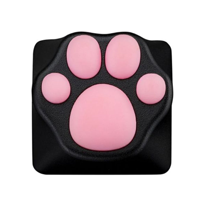 Silicon Feline Foot Key Cover: white, black animal paw, cartoon style