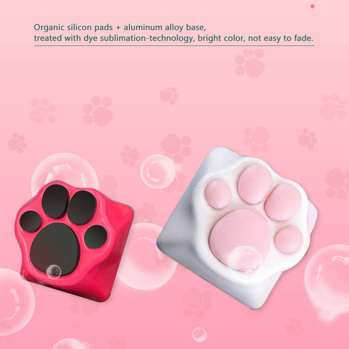 Silicon Feline Foot Key Cover: white, black animal paw, cartoon style
