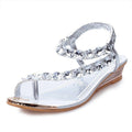 Silver Rhinestone Sandals for Women's Summer Wear: gold, silver sandal, glamorous dress sandal style