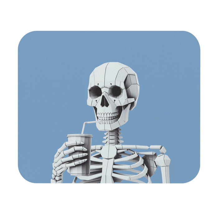 Sipster Mouse Pad: The Essential Tool for Your Desk Setup: white, light gray human skeleton, low-poly cartoon style