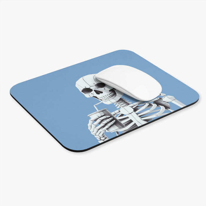 Sipster Mouse Pad: The Essential Tool for Your Desk Setup: white, light gray human skeleton, low-poly cartoon style