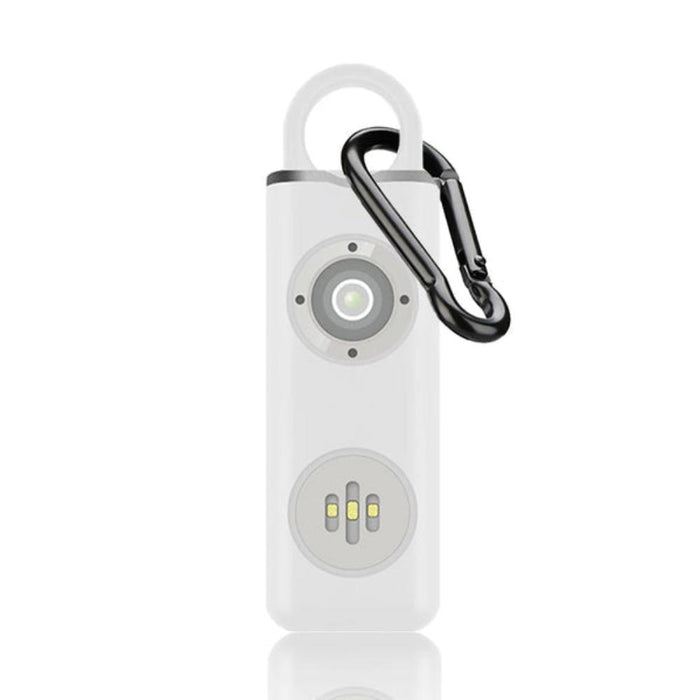 Siren Safety Alarm with Integrated LED Light for Personal Use: black, silver personal safety alarm device, modern product adv