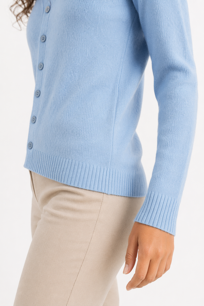 Slim Fit Cardigan for Women - Korean Inspired Design Light Blue