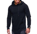 Slim Fit Motorcycle Jacket for Men in Ebony: black, dark gray hooded sweatshirt, modern casual style