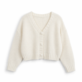 Slim Fit Short Cardigan for Women White