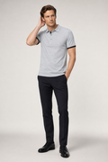 Slim-Fit Short-Sleeve Polo Shirt for Men Gray