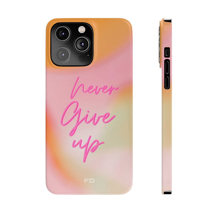 Slim iPhone Case featuring an Inspirational "Perseverance" Quote: orange, pink motivational text, colorful motivational graph