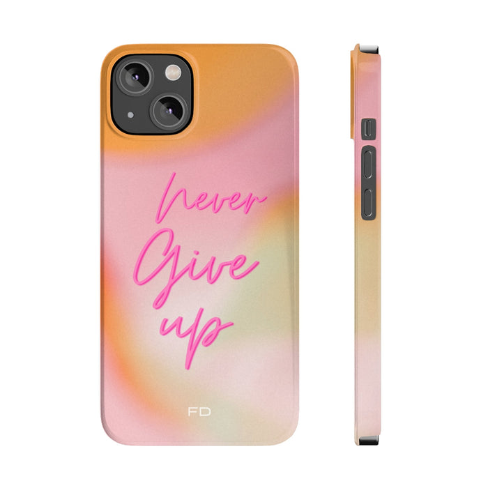 Slim iPhone Case featuring an Inspirational "Perseverance" Quote: orange, pink motivational text, colorful motivational graph