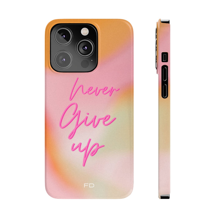 Slim iPhone Case featuring an Inspirational "Perseverance" Quote: orange, pink motivational text, colorful motivational graph