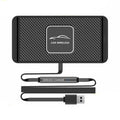 Slip-Resistant Rapid Wireless Charging Pad for Vehicles: black, dark gray car wireless charging pad with USB cable, minimal s