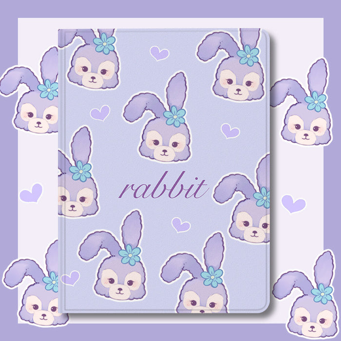 Smart Folio Cases with Cute Designs: lavender, purple rabbit, kawaii cartoon style