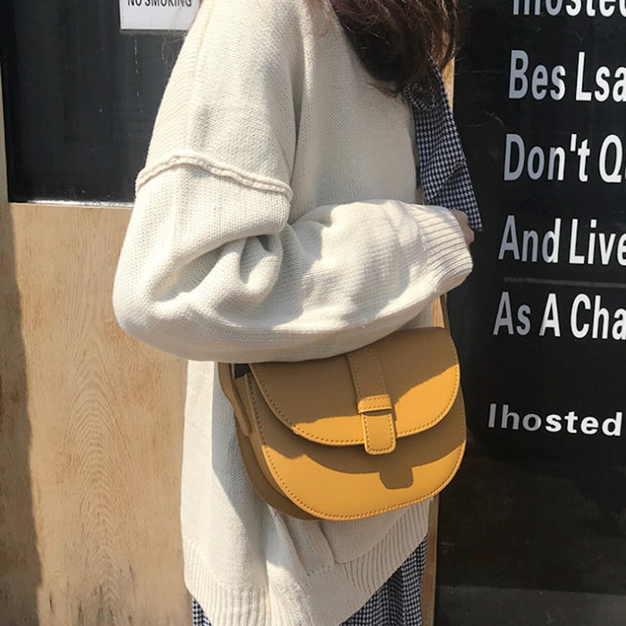 Snap Closure Crossbody Bag for Women: cream, beige shoulder bag, minimal style