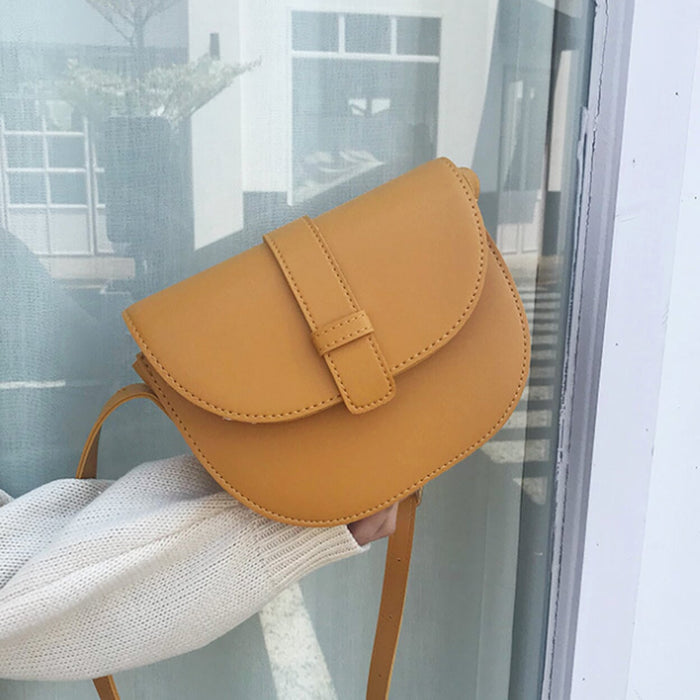 Snap Closure Crossbody Bag for Women: cream, beige shoulder bag, minimal style