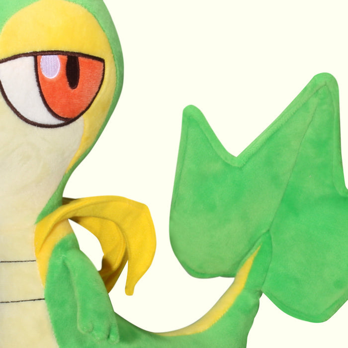 Snivy Plush Toy: Vibrant, Durable Gift: green, cream Snivy character, cartoon character plush style
