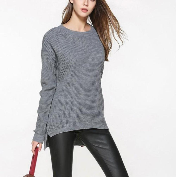 Soft Round Neck Sweater for Women: Maintaining Clarity and Distinction: pale cream, off-white sweater, minimal casual style