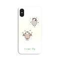 Soft TPU Phone Case with Protection: white, gray cartoon bird characters, cute cartoon kawaii style