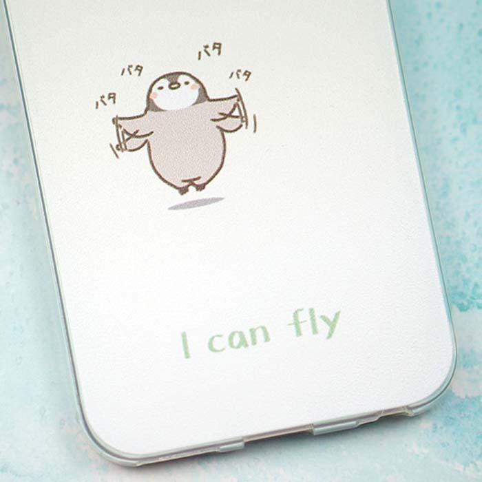 Soft TPU Phone Case with Protection: white, gray cartoon bird characters, cute cartoon kawaii style