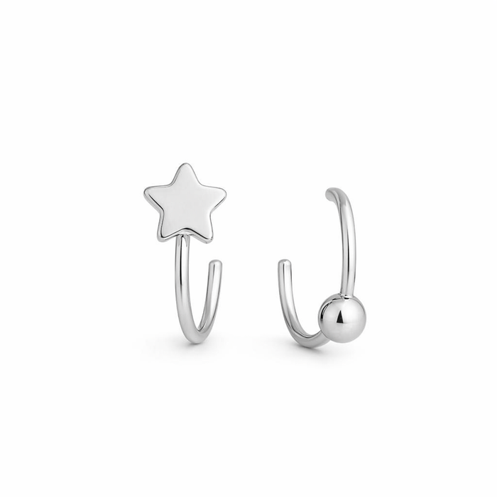 Spiral Earrings with a Delicate Design Star