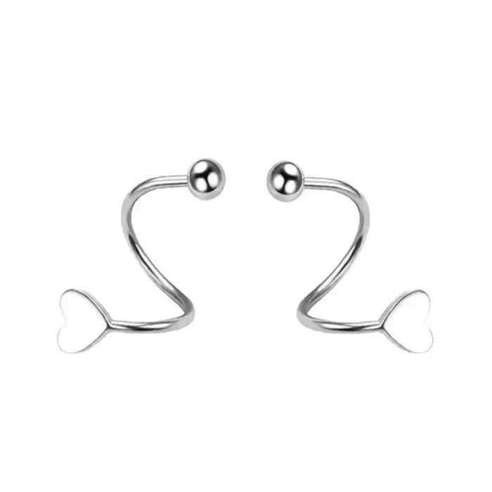Spiral Earrings with a Delicate Design: silver star, minimal style