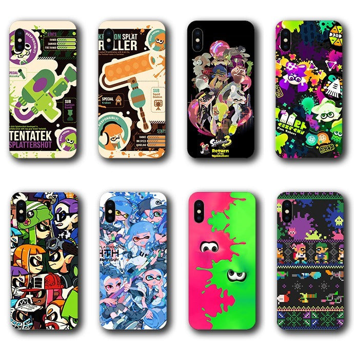 Splatoon Phone Case: Ultimate Protection & Style: black, white Splatoon-themed characters and graphics, cartoon, colorful, ga