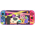 Splatoon-themed Switch OLED Case with Joy-Con Covers: purple, pink cartoon animal and character theme, kawaii cartoon style