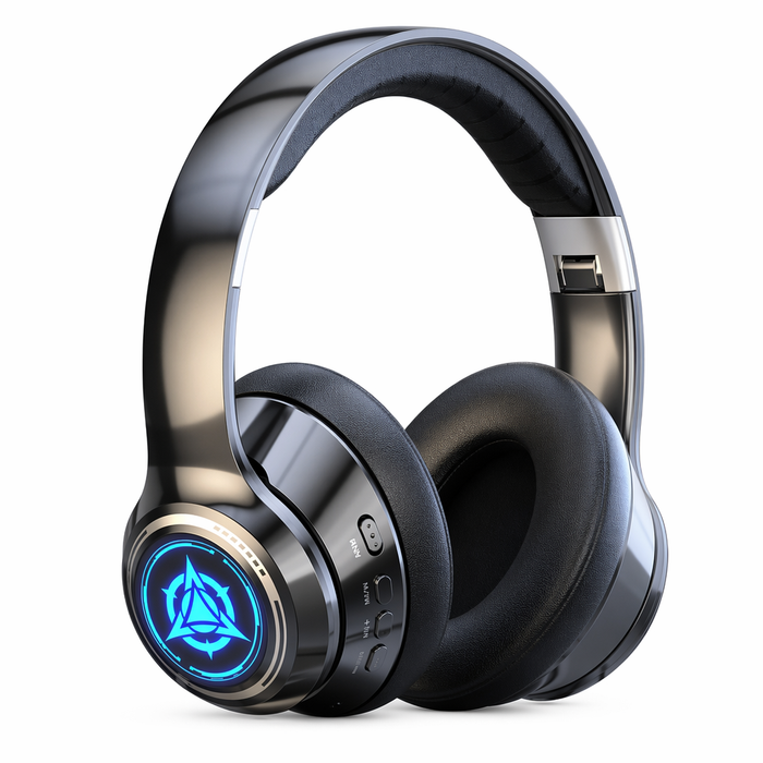 Sporty Dragon Wireless Bluetooth Headphones with Illuminating Light Black
