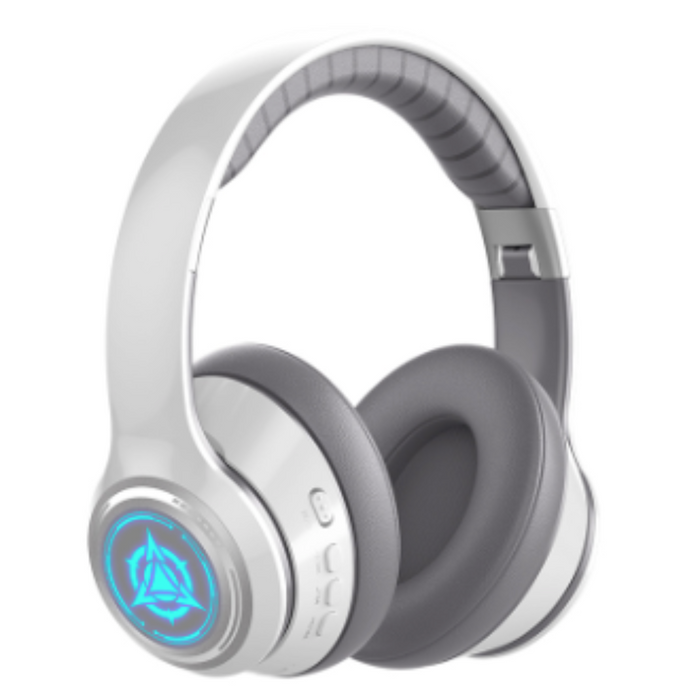 Sporty Dragon Wireless Bluetooth Headphones with Illuminating Light: black, dark gray over-ear headphones, modern gaming styl