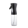 Spray Bottle for Olive Oil Dispensing: black, clear spray bottle, minimal style