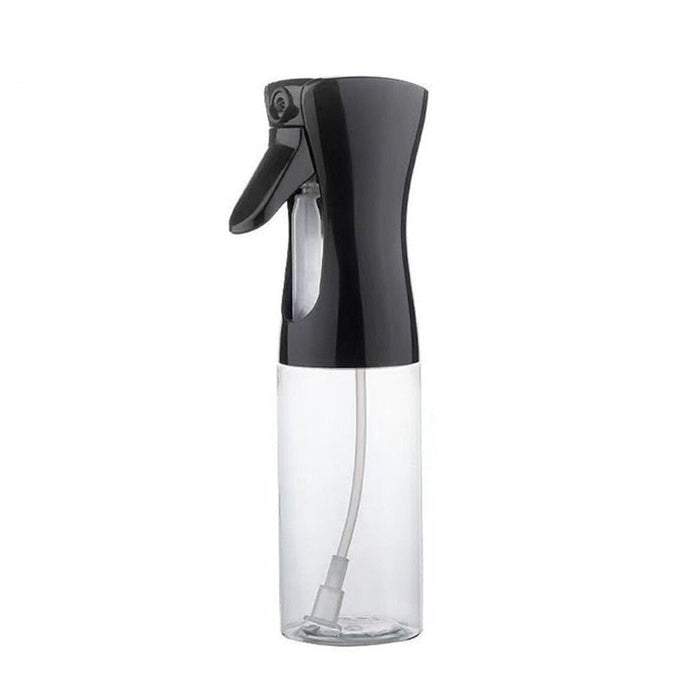 Spray Bottle for Olive Oil Dispensing: black, clear spray bottle, minimal style