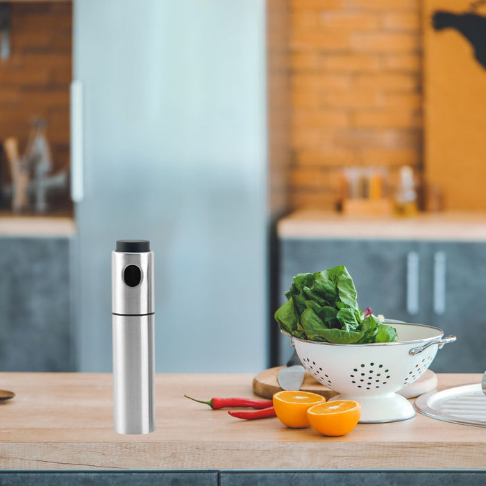 Sprayer Bottle for Olive Oil: silver, black manual grinder or dispenser, minimal modern style