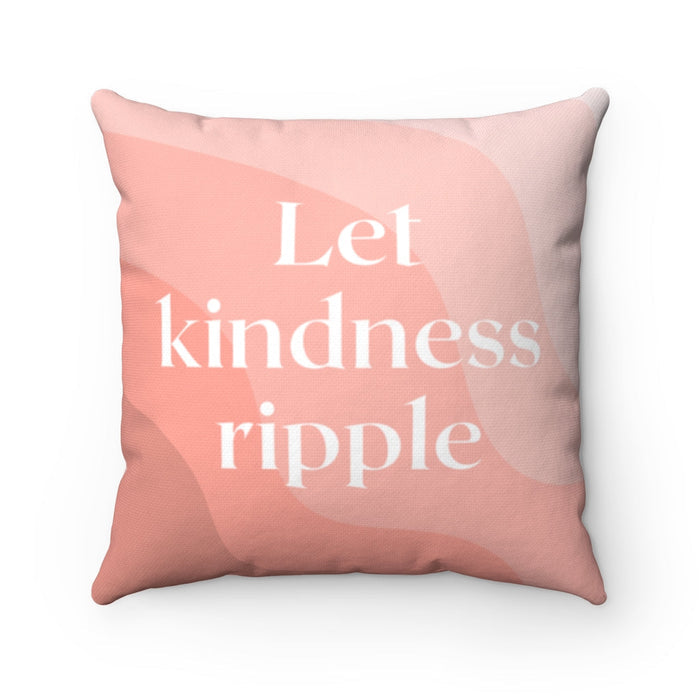 Spread Goodness Pillow, Home Decorations in 4 Different Sizes: blush pink, peach pink kindness message, minimal modern typogr