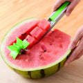 Stainless Steel Melon Slicer: green, silver watermelon, functional kitchen utensil style