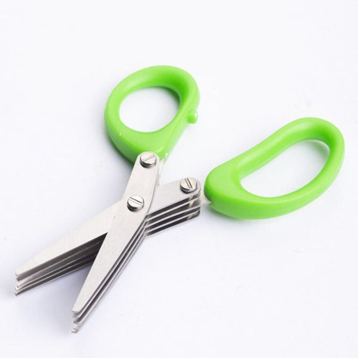 Stainless Steel Scissor for Chopping Vegetables with Multiple Layers: silver, blue multi-blade kitchen scissors, functional k