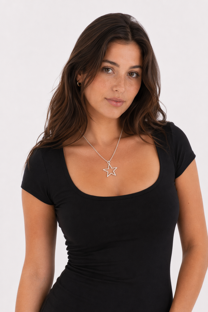 Star-Shaped Open Pendant Necklace Default